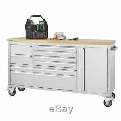 Trinity 66 Stainless Steel Rolling Workbench