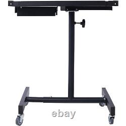 US Heavy Duty Adjustable Work Table Bench w Drawer, 220 lbs Rolling Tool Cart BLK
