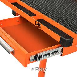 US Heavy Duty Adjustable Work Table Bench with Drawer, 200 lbs Rolling Tool Cart