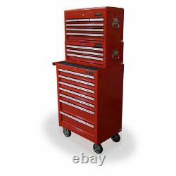 US Pro Tools Tool Chest Box roll cabinet toolbox heavyduty red