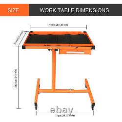 US Stock Heavy Adjustable Work Table with Drawer, 220lbs Capacity Rolling Tool