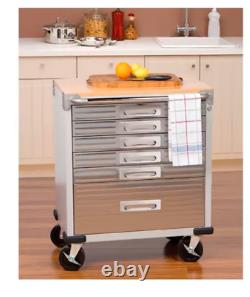 Ultrahd 6-drawer Rolling Lockable Storage Cabinet, 28 W X 18 D X 34.5 H, Gray