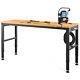 Vevor 48x20 Height Workbench Oak Plank 28.3-38.1 Range With Power Outlets