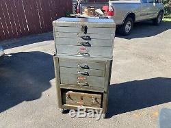 Vintage 1950's Craftsman Rolling Tool Cabinet & Chest Oval Logo +Tool Box WithTray