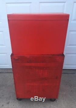 Vintage 1970s MAC Tools Toolbox Box Chest Roll Cabinet Combo MB516 MB520 With Keys
