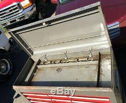 Vintage 1976 Craftsman Rolling Tool Chest Cabinet withTop Box 24 Drawer 26.5x57.5