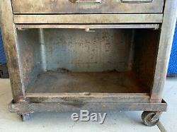Vintage 40s Craftsman Rolling Toolbox & Tool Chest Cabinet 3-Drawer Roll Around