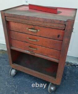 Vintage CORNWELL Tool Box chest cabinet rolling