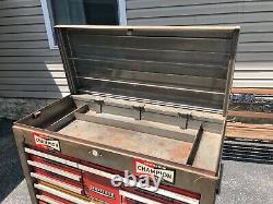 Vintage Craftsman 1970's Gray & Red Mechanics Rolling Tool Chest Box Cabinet