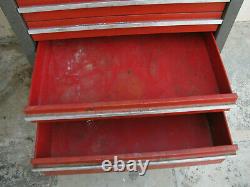 Vintage Craftsman Red and Gray Rolling Tool Box Top And Bottom 15 Drawers -65282