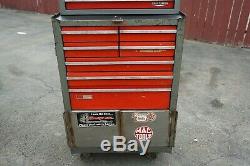 Vintage Craftsman Rolling Rollaway Metal Tool Chest Combo 14 Drawer Red
