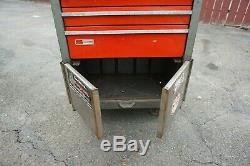 Vintage Craftsman Rolling Rollaway Metal Tool Chest Combo 14 Drawer Red