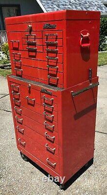 Vintage Mac Tools tool box set 10-drawer Upper & 10-drawer Rolling Chest LOCAL