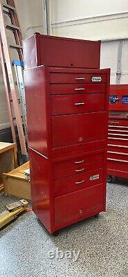Vintage Napa New Britain Blackhawk Red Tool Box Roll Cabinet Cart Toolbox 3 Pcs