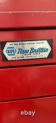 Vintage Napa New Britain Blackhawk Red Tool Box Roll Cabinet Cart Toolbox 3 Pcs