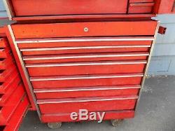 Vintage Snap On KRA-537A, 557F Deluxe Roll-away Tool Box Chest, KENOSHA, WIS. 1980