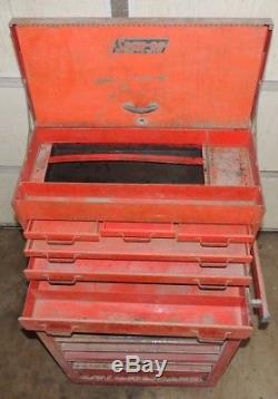 Vintage Snap-On top box and bottom KRA380A tool chest rolling cabinet