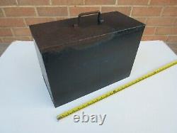 Vintage robust used roll top metal 4 drawer garage tool box chest 11kg