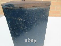 Vintage robust used roll top metal 4 drawer garage tool box chest 11kg