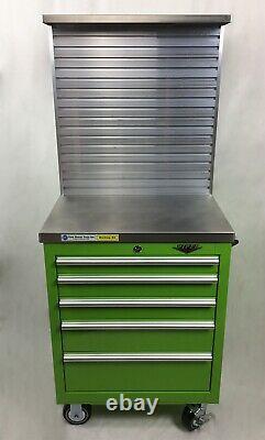 Viper Rolling Cabinet Alum Slatwall Back & Counter Lime Green Time Shaver Wk9