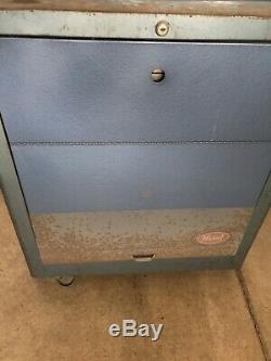Vtg 1960's HUOT Tool Box Chest Rolling Cabinet -No Keys Like Craftsman SnapOn