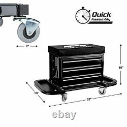 W85025 3-Drawer Rolling Tool Chest DIMENSIONS 18 in. H x 27 in. W x 14 in. D