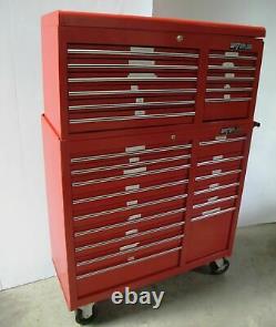 WATERLOO Professional Red 15 Drawers Rolling Tool Box Chest Cabinet Workstation