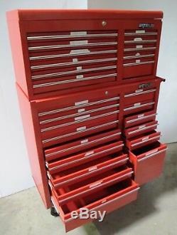 WATERLOO Professional Red 15 Drawers Rolling Tool Box Chest Cabinet Workstation