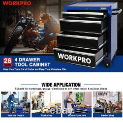 WORKPRO 26-Inch 4-Drawers Steel Rolling Tool Chest Storage Cabinet Box withWheels