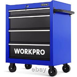 WORKPRO 4-Drawer Tool Chest 26-Inch Rolling Metal Tool Storage Cabinet withCasters
