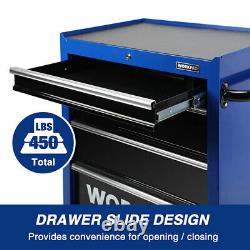 WORKPRO 4-Drawer Tool Chest, 26Rolling Metal Tool Storage Cabinet, Drawer Liner