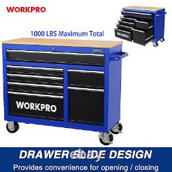 WORKPRO 42 7-Drawer Rolling Tool Chest, Mobile Tool Storage Cabinet, Drawer Liner